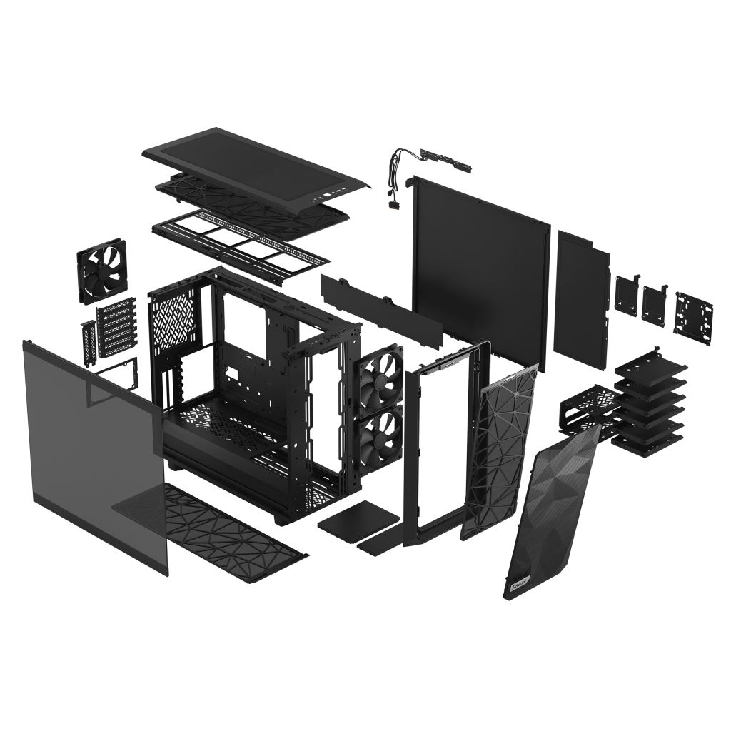 Fractal Design Meshify 2 Black TG Light Tint táp nélküli ablakos ház fekete (FD-C-MES2A-03)