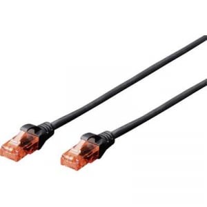 RJ45 Hálózat csatlakozókábel CAT 6 U/UTP 1x RJ45 dugó - 1x RJ45 dugó 5 m Fekete UL minősített Digitus