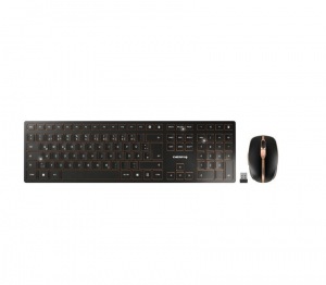 Cherry DW 9100 SLIM vezeték nélküli német billentyűzet + egér fekete-bronz (JD-9100DE-2)