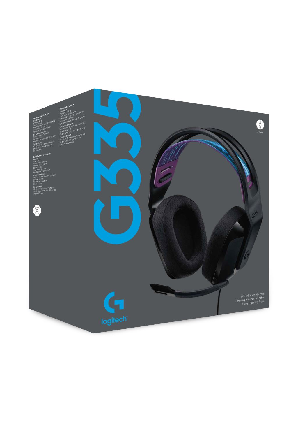 Logitech G335 játékhoz tervezett fejhallgató fekete (981-000978) 