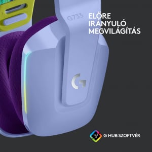 Logitech G733 vezeték nélküli gamer headset lila (981-000890) 