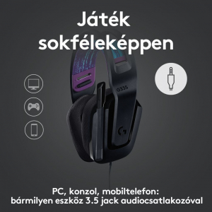 Logitech G335 játékhoz tervezett fejhallgató fekete (981-000978) 