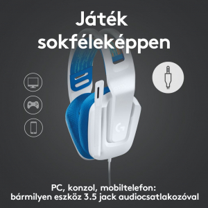 Logitech G335 játékhoz tervezett fejhallgató fehér (981-001018) 