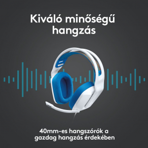 Logitech G335 játékhoz tervezett fejhallgató fehér (981-001018) 