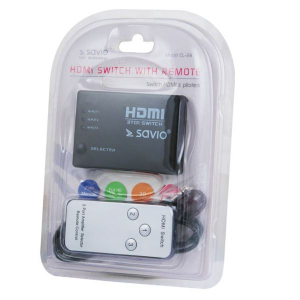 Savio CL-28 HDMI switch távirányítóval