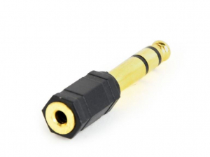 Gembird Jack stereo 6,35mm -> Jack stereo 3,5mm M/F adapter fekete (A-6.35M-3.5F)