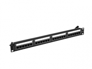Lanberg Patch panel CAT6A UTP 24 PORT 1U 19" fekete (PPUA-1024-B)