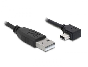 Delock DL82683 USB 2.0-A apa -> USB mini-B 5 tűs könyök apa átalakító kábel 3m