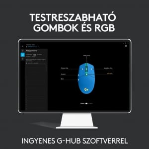 Logitech G203 LIGHTSYNC gaming egér fekete (910-005796)