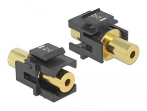 Delock Keystone Modulestereo jack female 3.5 mm 4 pin > stereo jack female 3.5 mm 4 pin aranyozott (86383)