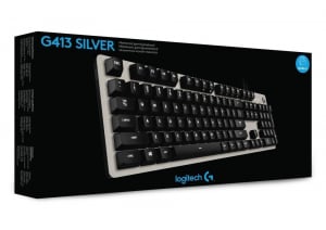 Logitech G413 Silver mechanikus Gaming US billentyűzet ezüst USB (920-008476)