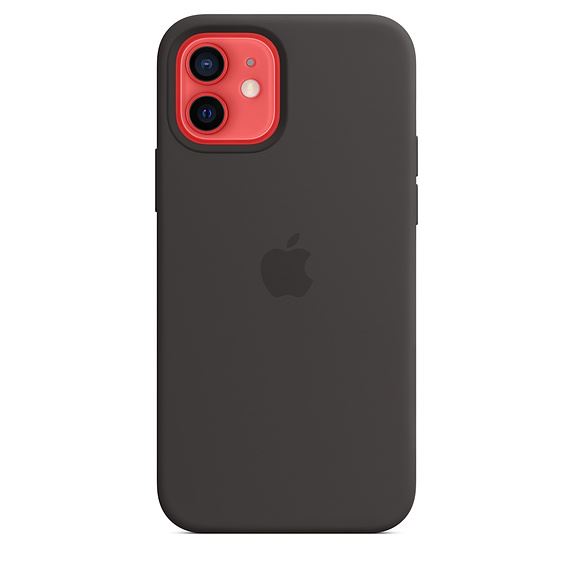 Apple MagSafe-rögzítésű iPhone 12/12 Pro szilikontok fekete (mhl73zm/a)