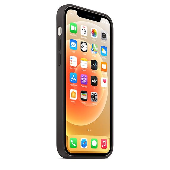 Apple MagSafe-rögzítésű iPhone 12/12 Pro szilikontok fekete (mhl73zm/a)