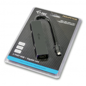 i-tec USB C Slim 3 portos HUB USB 3.0 to RJ-45 3x USB 3.0  (C31GL3SLIM)