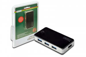 Digitus USB 3.0 4 portos Hub fekete (DA-70231)