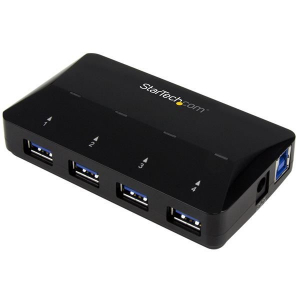 StarTech.com 4 portos USB 3.0 Hub fekete (ST53004U1C)