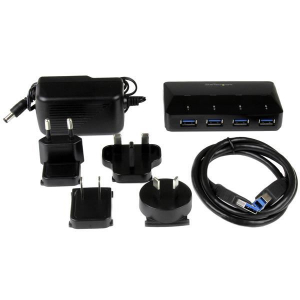 StarTech.com 4 portos USB 3.0 Hub fekete (ST53004U1C)