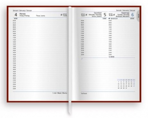 Kalendart T022 2022-es Traditional B6 napi naptár bordó (22T022T-002)