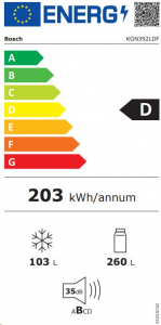 Bosch KGN392LDF alulfagyasztós hűtőszekrény