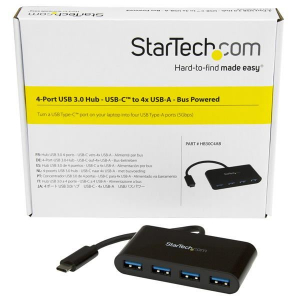 StarTech.com USB Type C 4 portos USB 3.0 Hub fekete (HB30C4AB)
