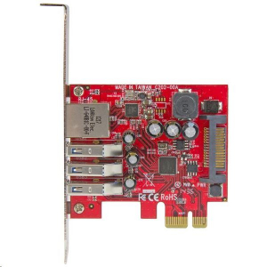 StarTech.com 3x USB 3.0 + Gigabit Ethernet bővítő kártya PCIe (PEXUSB3S3GE)