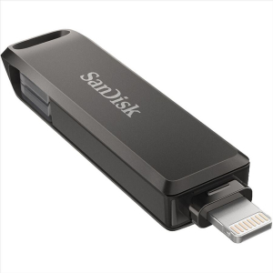 Pen Drive 128GB Type-C / Lightning SanDisk iXpand Flash Drive Luxe fekete (SDIX70N-128G-GN6NE / 186553)