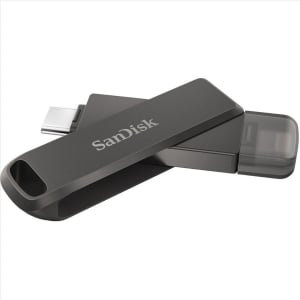 Pen Drive 128GB Type-C / Lightning SanDisk iXpand Flash Drive Luxe fekete (SDIX70N-128G-GN6NE / 186553)