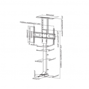 Nedis motoros TV-állvány 37"-65" Max 50 kg (TVSM5830BK)