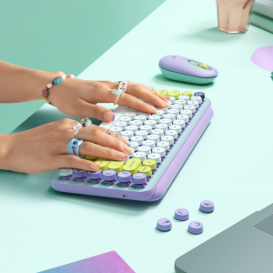 Logitech POP Keys vezeték nélküli US billentyűzet Daydream - mentaszínű-lila (920-010736)