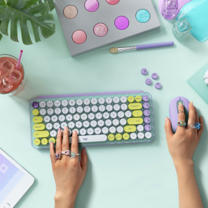 Logitech POP Keys vezeték nélküli US billentyűzet Daydream - mentaszínű-lila (920-010736)