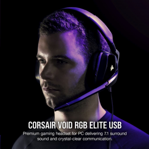 Corsair Gaming Void Elite RGB Carbon 7.1 Surround Sound Premium Gaming Headset fekete