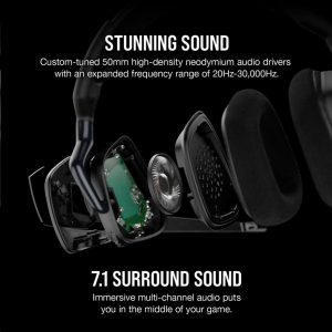 Corsair Gaming Void Elite RGB Carbon 7.1 Surround Sound Premium Gaming Headset fekete