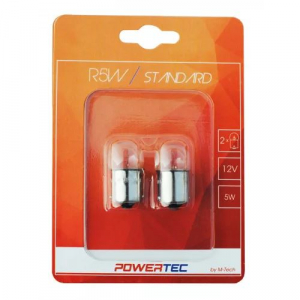 Powertec Standard BA15s, R5W (G18) halogén izzó 12V (biszter) (72PTZ30-02B)