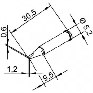 Ersa 102 pákahegy, forrasztóhegy 102 CD LF véső forma 1.2 mm