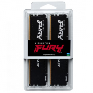32GB 5200MHz DDR5 RAM Kingston Fury Beast Black CL40 (2x16GB) (KF552C40BBK2-32)