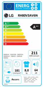 LG RH80V3AV6N hőszivattyús szárítógép