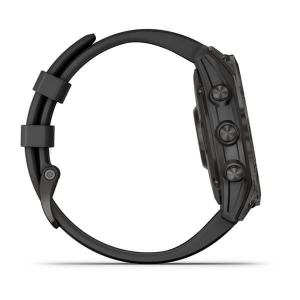 Garmin Fenix 7 Sapphire Solar okosóra fekete DLC titánium, fekete színű szilikon szíjjal (010-02540-35)