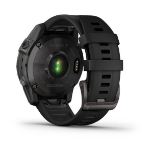 Garmin Fenix 7 Sapphire Solar okosóra fekete DLC titánium, fekete színű szilikon szíjjal (010-02540-35)