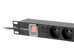 Lanberg PDU 19" 1U 16A 4 dugalj + 4X IEC C13 2m rack eloszt&oacute; fekete (PDU-04E04I-0200-BK)
