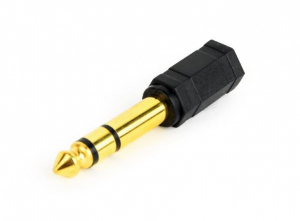 Gembird Jack stereo 6,35mm -> Jack stereo 3,5mm M/F adapter fekete (A-6.35M-3.5F)