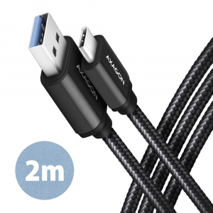Axagon BUCM3-AM20AB Speed USB-C - USB-A adat- &eacute;s t&ouml;ltők&aacute;bel 2m fekete