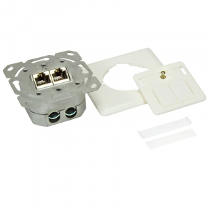 Logilink fali csatlakoz&oacute; aljzat 2xRJ45 Cat6 &aacute;rny&eacute;kolt feh&eacute;r (NP0023V)