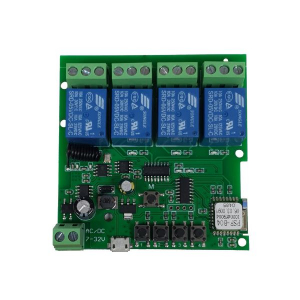 SmartWise Wi-Fi + RF négy áramkörös okos kapcsoló relé (SMW-REL-532V-4RF-R2)