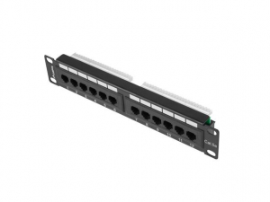 Lanberg Patch panel CAT5e 12 PORT 1U 10" fekete (PPU5-9012-B)