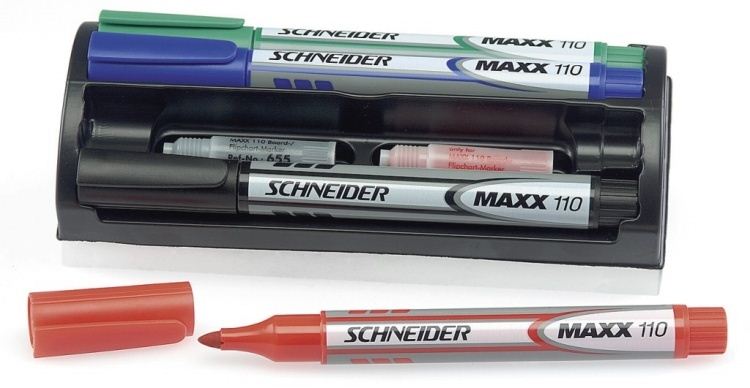 SCHNEIDER "Maxx Eco" Tábla- és flipchart marker készlet, szivaccsal, 4 különböző szín (TSCMAX110K4)