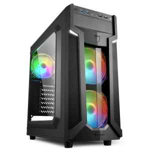Sharkoon VG6-W RGB táp nélküli ablakos ház (RGB LED-es ventilátorokkal) (4044951026814)