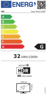 27" MSI Optix MAG274QRF Gaming monitor fekete