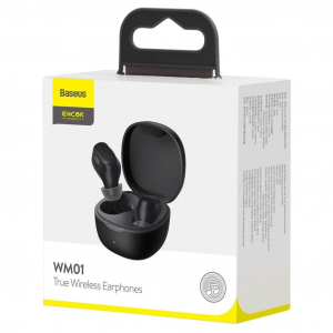 Baseus Encok WM01 TWS Bluetooth fülhallgató fekete (NGWM01-01)