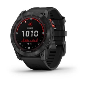 Garmin Fenix 7X Solar okosóra Palaszürke, fekete színű szilikon szíjjal (010-02541-01)