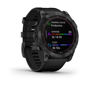 Garmin Fenix 7X Solar okosóra Palaszürke, fekete színű szilikon szíjjal (010-02541-01)